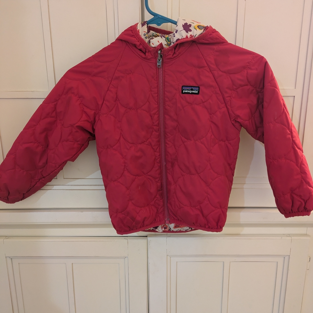 Patagonia Red Puffer Jacket with Insulated Design